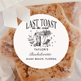 海岸のモダンな独身最後の夜 パーティー ブラック ラウンドシール