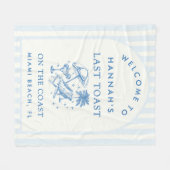 海岸のモダンな独身最後の夜 フリースブランケット (正面(横))