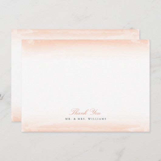 海岸のモノグラムの珊瑚の平たい箱はメッセージカード感謝していしています ノートカード (正面/裏面)