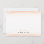 海岸のモノグラムの珊瑚の平たい箱はメッセージカード感謝していしています ノートカード (正面)