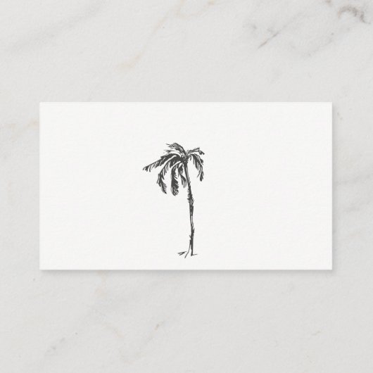 海岸のヤシの木のスケッチおむつくじ赤ちゃんシャワー エンクロージャーカード (裏面)