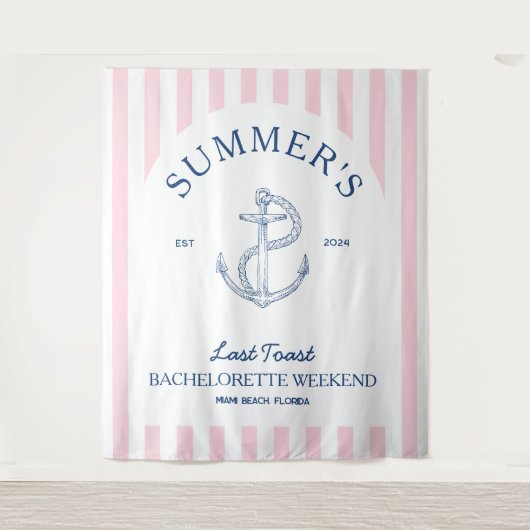 海岸のラストウィークエンド モダンな航海スタイル タペストリー (正面)