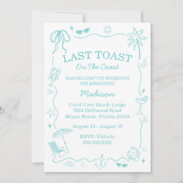 海岸のラストトースト ターコイズ 招待状