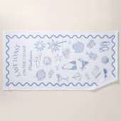 海岸のラスト toast 青 ビーチタオル (正面)