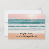 海岸のロマンス: エレガントなビーチウェディングの出欠確認 出欠カード (裏面)