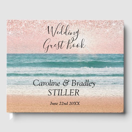 海岸のロマンス: エレガントなビーチ ゲストブック (正面)