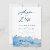 海岸の優雅さ 水彩画 Save The Date カード (正面)