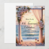 海岸の光の下でのオーシャンサイドロマンス 招待状 (正面/裏面)