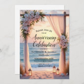 海岸の光の下の海辺のロマンス 招待状 (正面/裏面)