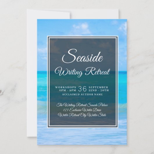 海岸の執筆退去の作家の生命コーチビジネス 招待状 (正面)