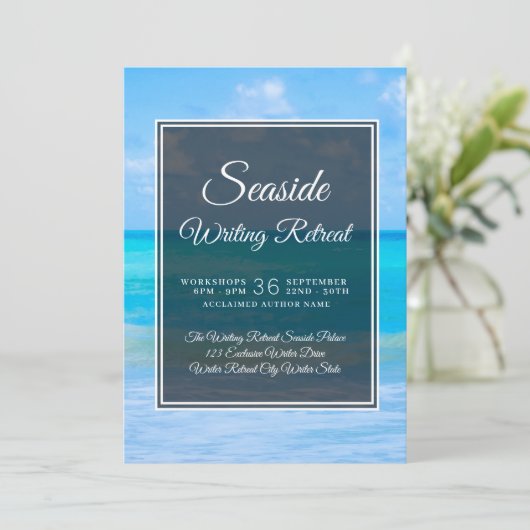 海岸の執筆退去の作家の生命コーチビジネス 招待状 (スタンド正面)