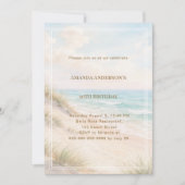 海岸の夏の誕生日 招待状 (正面)