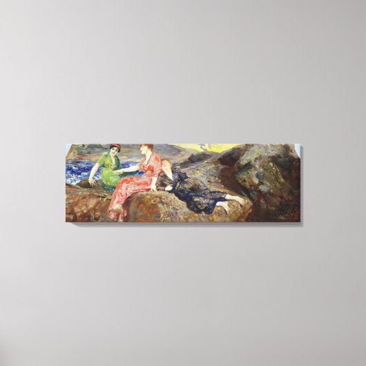 海岸の女の子， c.1884-85 キャンバスプリント (正面)