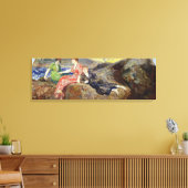 海岸の女の子， c.1884-85 キャンバスプリント (インサイチュ (リビング))