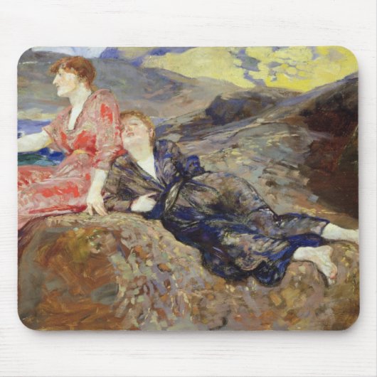 海岸の女の子、c.1884-85 マウスパッド (正面)