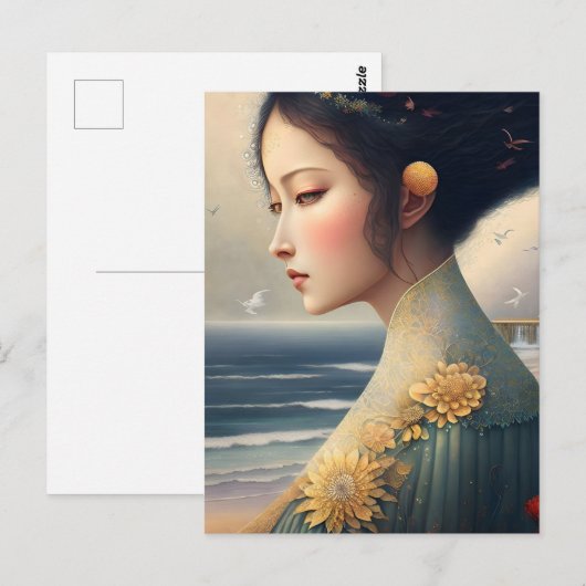 海岸の女 ポストカード (正面/裏面)