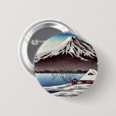 海岸の小さい雪で覆われた建物 缶バッジ (正面&裏面)