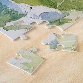 海岸の崖の上をカモメする ジグソーパズル (側面)