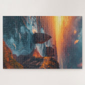 海岸の崖の夕焼け ジグソーパズル ジグソーパズル (横)