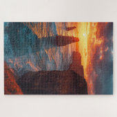 海岸の崖の夕焼け ジグソーパズル ジグソーパズル (横)