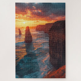 海岸の崖の夕焼け　ジグソーパズル ジグソーパズル
