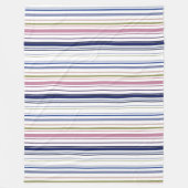 海岸の快適さ: ビーチストライプスローケット フリースブランケット (正面)