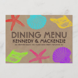 海岸の技術の結婚式メニュー メニュー