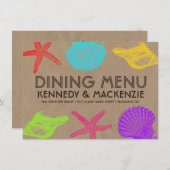 海岸の技術の結婚式メニュー メニュー (正面/裏面)