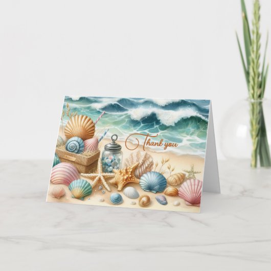 海岸の折りたたみ式感謝カード サンキューカード (正面)
