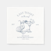 海岸の最後のトーストバチェロレッテ スタンダードカクテルナプキン (正面)