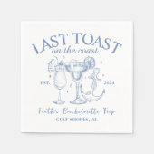 海岸の最後のトーストバチェロレッテ スタンダードカクテルナプキン (正面)