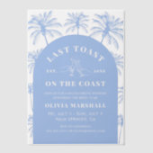 海岸の最後のトーストバチェロレッテ ベラム紙招待状 (正面)