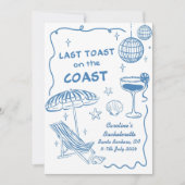 海岸の最後のトーストバチェロレッテ 招待状 (正面)