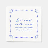 海岸の最後のトースト – ブルーシェルバチェロレッテ スタンダードカクテルナプキン (正面)