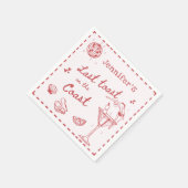 海岸の最後のピンクの乾杯独身最後の夜 スタンダードカクテルナプキン (角)