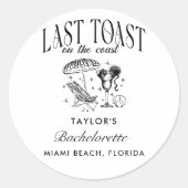 海岸の最後の乾杯独身パーティー ラウンドシール (正面)