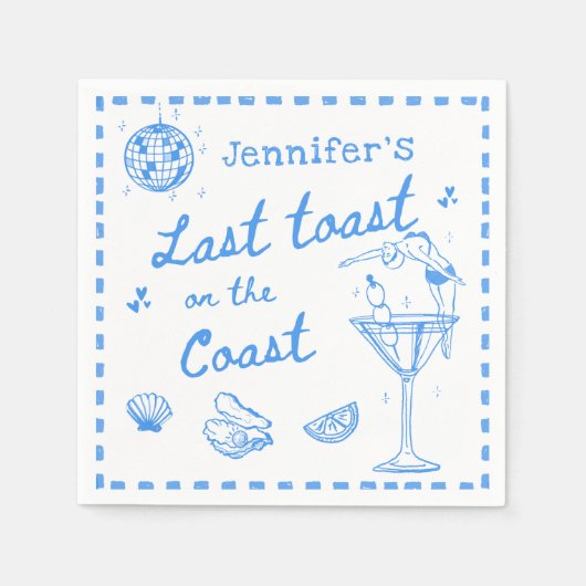 海岸の最後の乾杯独身最後の夜 スタンダードカクテルナプキン (正面)