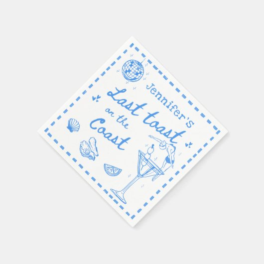 海岸の最後の乾杯独身最後の夜 スタンダードカクテルナプキン (角)