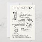 海岸の最後の乾杯独身最後の旅程 招待状 (裏面)