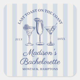 海岸の最後の乾杯 ダスティーブルーストライプ スクエアシール