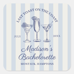 海岸の最後の乾杯 ダスティーブルーストライプ スクエアシール
