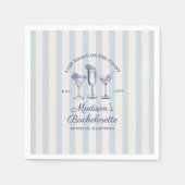 海岸の最後の乾杯 ダスティーブルーストライプ スタンダードカクテルナプキン (正面)