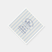 海岸の最後の乾杯 ダスティーブルーストライプ スタンダードカクテルナプキン (角)