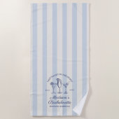 海岸の最後の乾杯 ダスティーブルーストライプ ビーチタオル (正面)