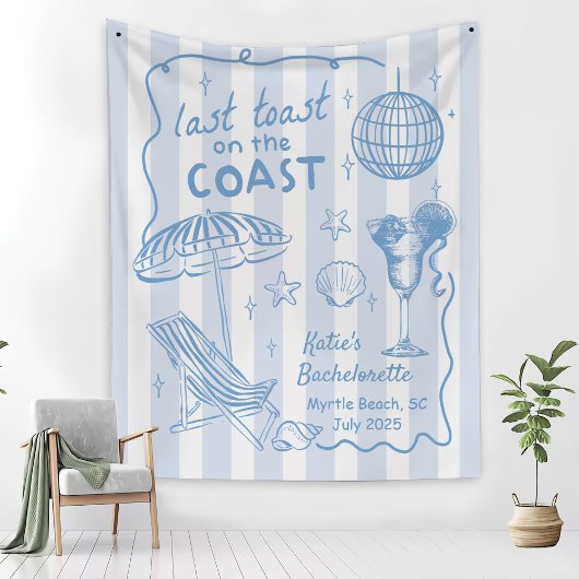 海岸の最後の乾杯 バチェロレッテパーティーのバナー タペストリー
