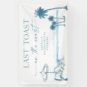 海岸の最後の乾杯 バチェロレッテパーティーのバナー 横断幕 (縦)