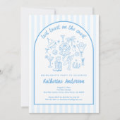 海岸の最後の乾杯 ビーチでの花嫁お別れパーティー 招待状 (正面)