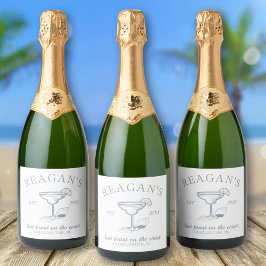 "海岸の最後の乾杯"ビーチバチェロレッテパーティー スパークリングワインラベル