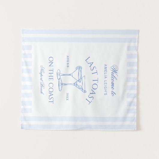 海岸の最後の乾杯 ビーチブルー ブライズメイド タペストリー (正面(横))