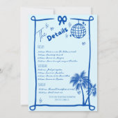 海岸の最後の乾杯 ビーチ バチェロレッテ ウィークエンド 招待状 (裏面)